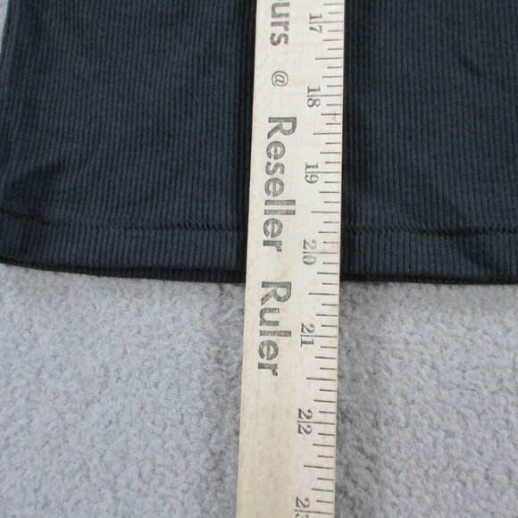 SKIMS Cotton Rib Long Tank Womens Large Soot Black Ribbed Stretch Casual NWT - Picture 6 of 7